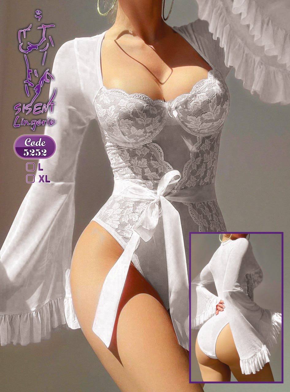 لباس خواب فرشته زنانه آستین دار طرح بادی